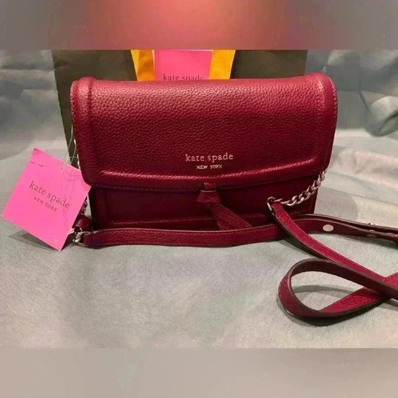Kate Spade  Knott Flap Crossbody K6830 AUTUMN RED - Picture 5 of 8